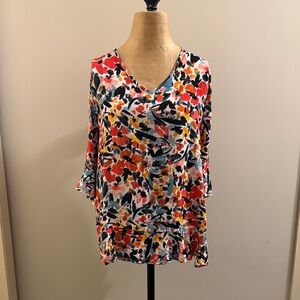 Anne Cole Multicolor Floral Blouse